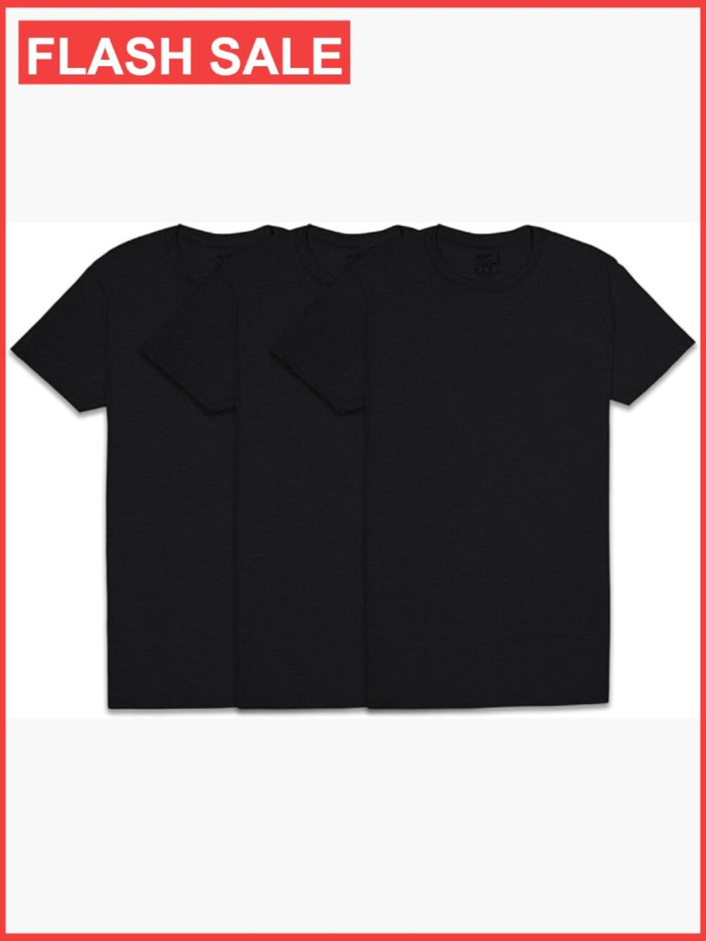 Men's Cotton Crew Neck Short Sleeve Tee Shirts 3 Pack Moisture Wicking Tag Free